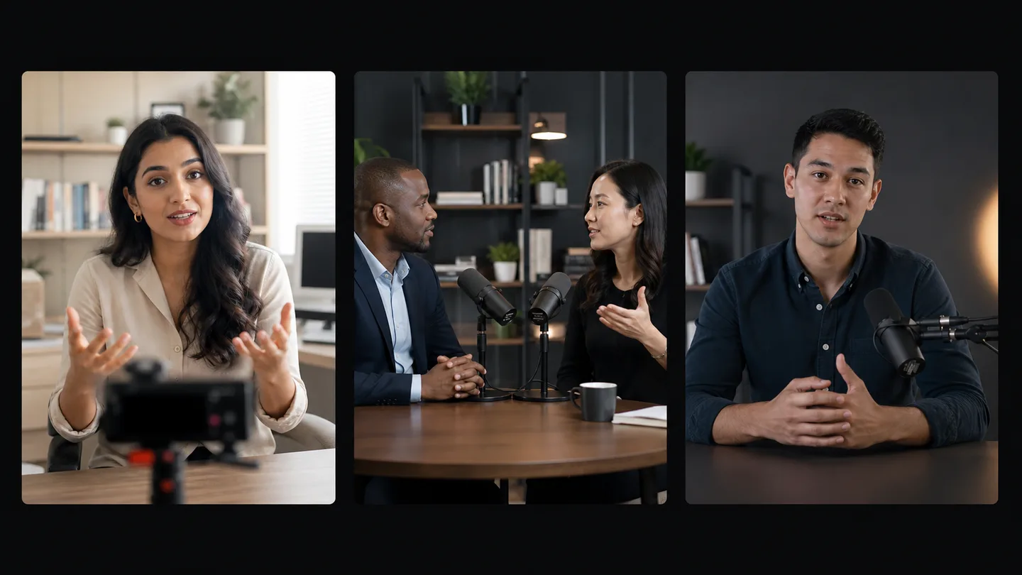 LinkedIn creators recording professional videos